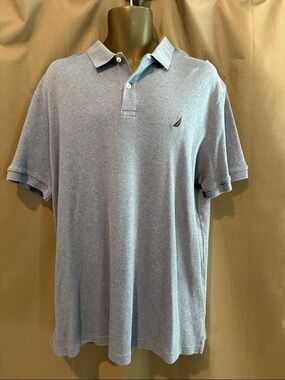Nautica Heather Light Blue Polo with Sail Logo